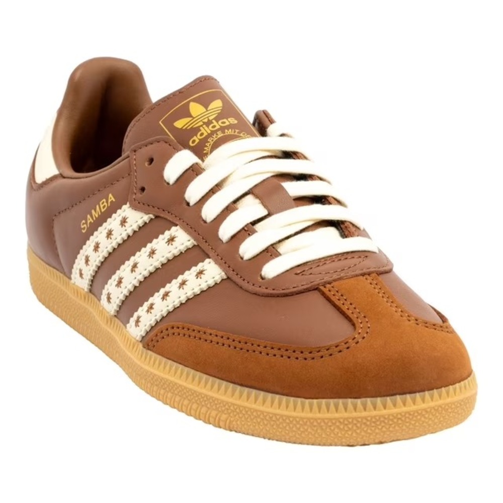 Adidas Womens Samba OG Brown Leather Suede Sneakers Size 9.5 Low Top Shoes